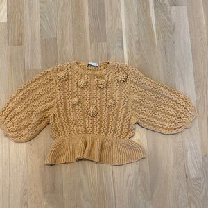 Zara Chunky Knit Sweater with Pom Pom Details
